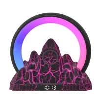bluetooth Speaker Portable Speaker 3D Surround Sound Wireless Charger Holder Dynamic Color Lights FM Radio Alarm Clock O