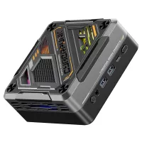 T-bao GOD57 Mini PC, AMD Ryzen 7 5700U 8 Cores Up to 4.3GHz, 16GB RAM 512GB SSD, WiFi 6 Bluetooth 5.2, HDMI+DP+Type-C 4K Triple Display, 2*USB 3.2 2*USB 2.0, 1*1000M RJ45 1*2.5G RJ45, 1*3.5mm Headphone Jack, RGB Light, 65W Charging - US Plug